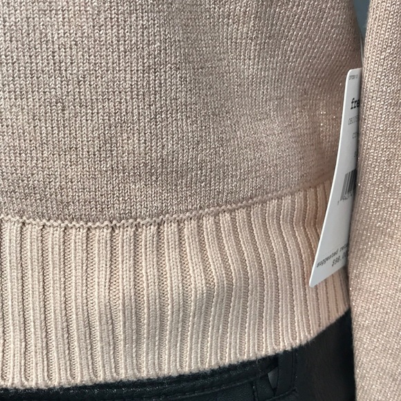 Free People Sparkly Mock Neck Sweater Rose Gold - Picture 6 of 12